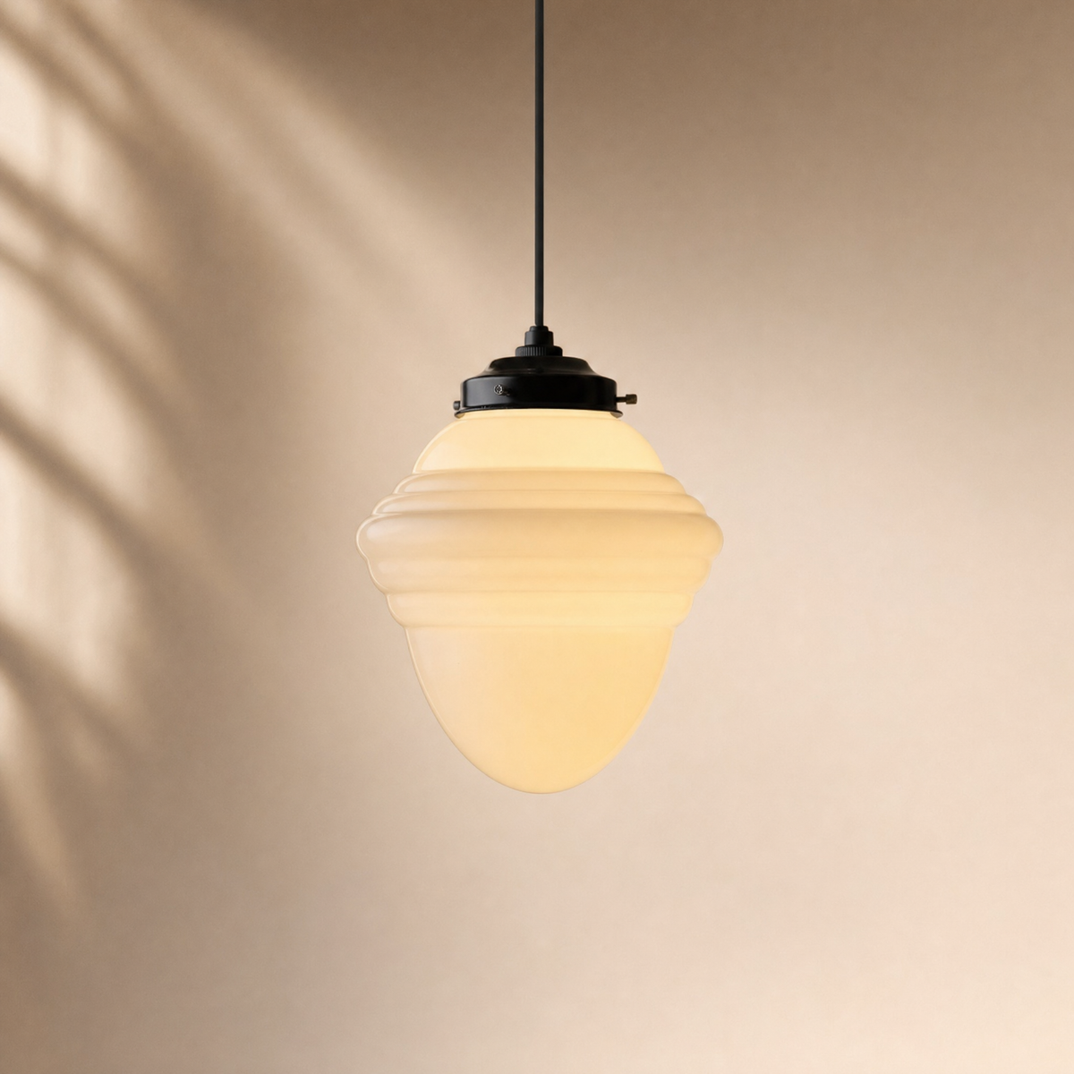 Art Deco Opal Glass Pendant Light