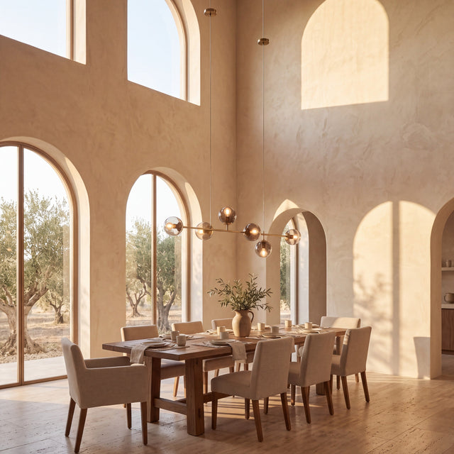 Olive Branch Tinted Glass 6-Light Chandelier
