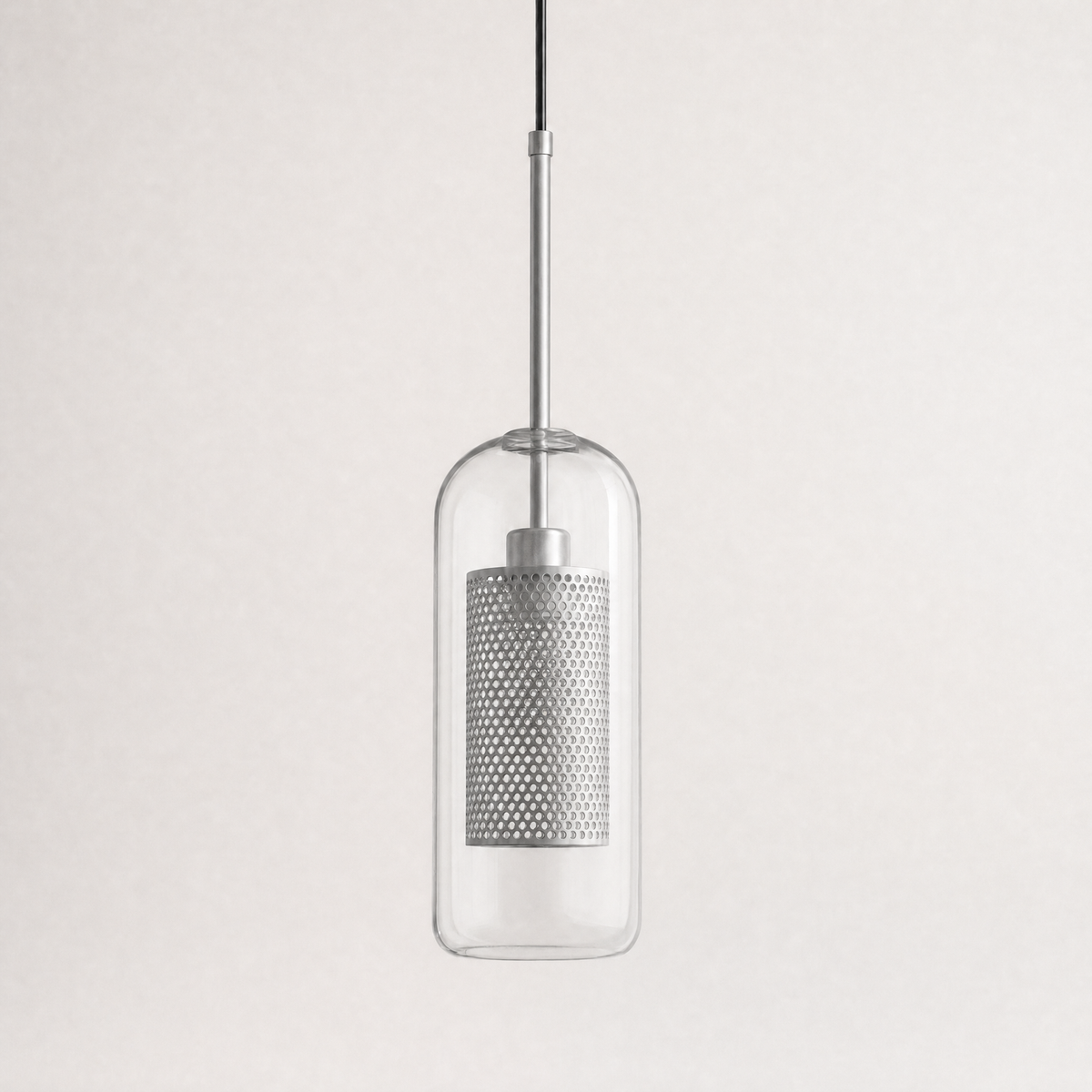 Glass Globe Pendant Light with Brass Fitting
