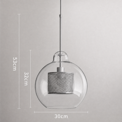 Glass Globe Pendant Light with Brass Fitting