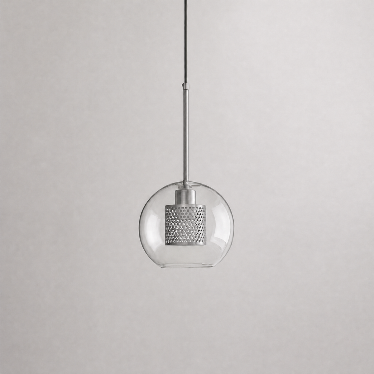 Glass Globe Pendant Light with Brass Fitting