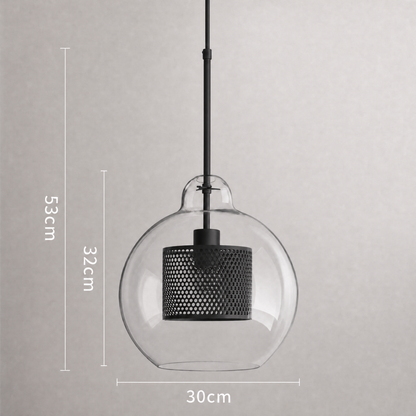 Glass Globe Pendant Light with Brass Fitting