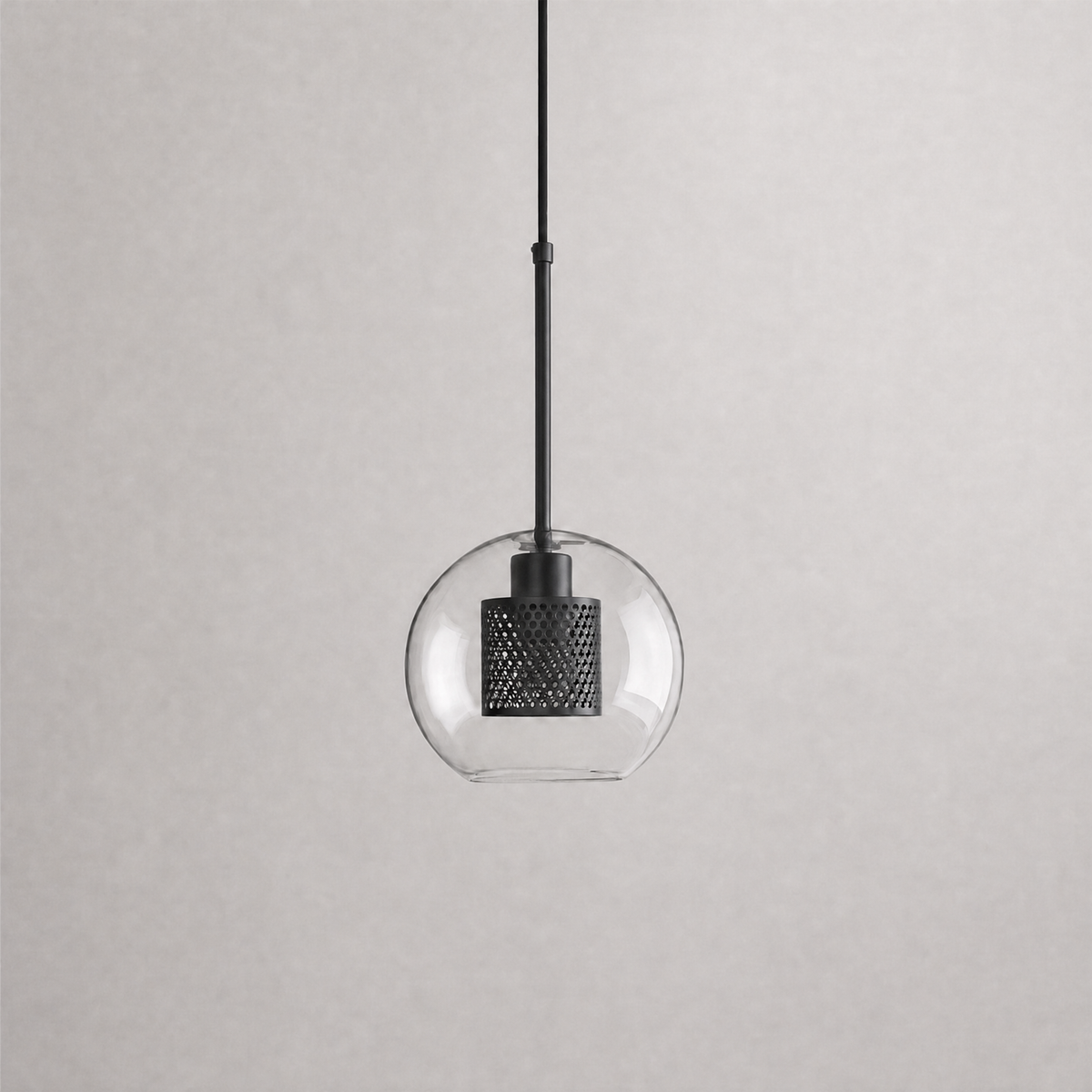 Glass Globe Pendant Light with Brass Fitting