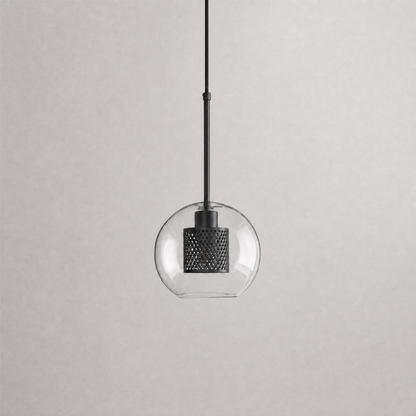 Glass Globe Pendant Light with Brass Fitting