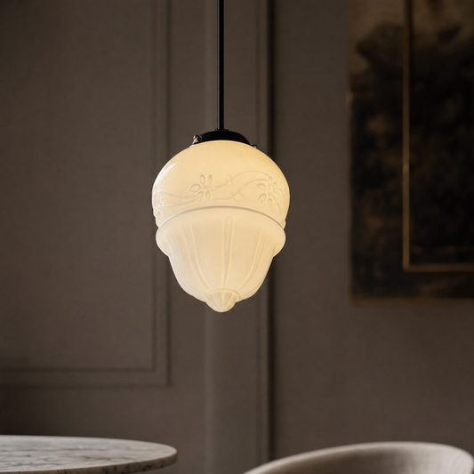 Art Deco Opal Glass Pendant Light