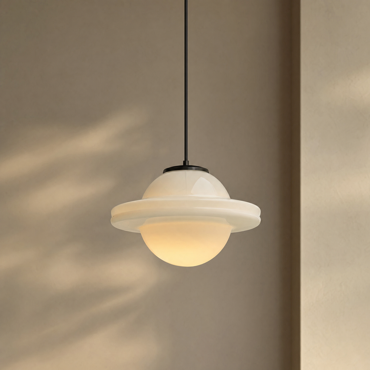 Art Deco Opal Glass Pendant Light