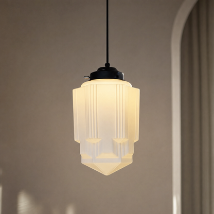 Art Deco Opal Glass Pendant Light