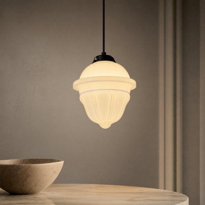Art Deco Opal Glass Pendant Light