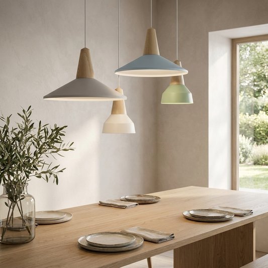 Scandinavian Wooden Dome Pendant Light