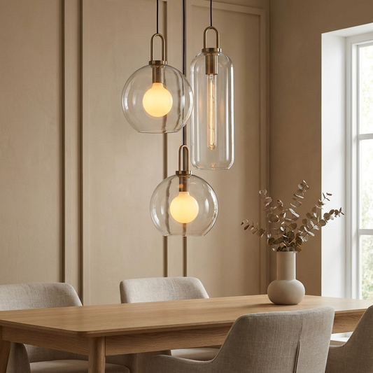 Hand-Blown Glass Globe Pendant Light