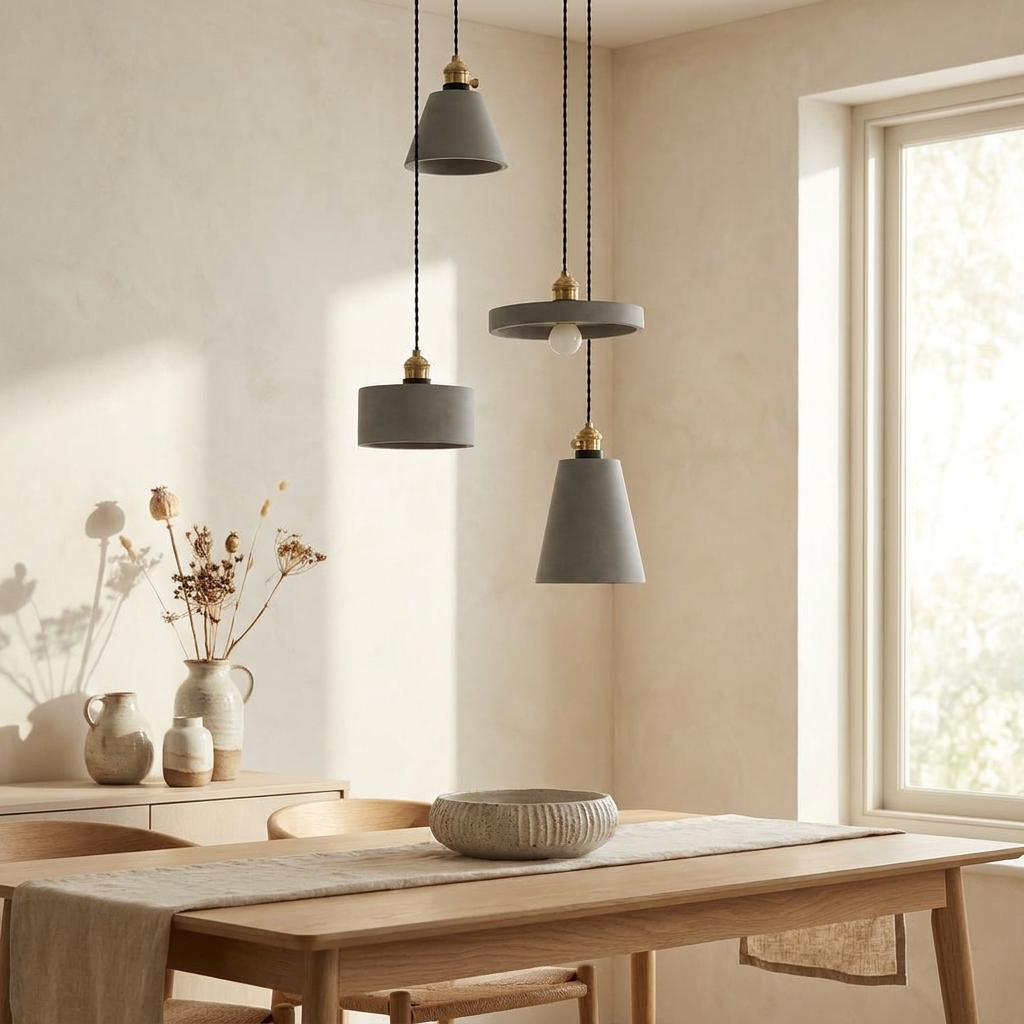 Concrete Vase Minimalist Pendant Light