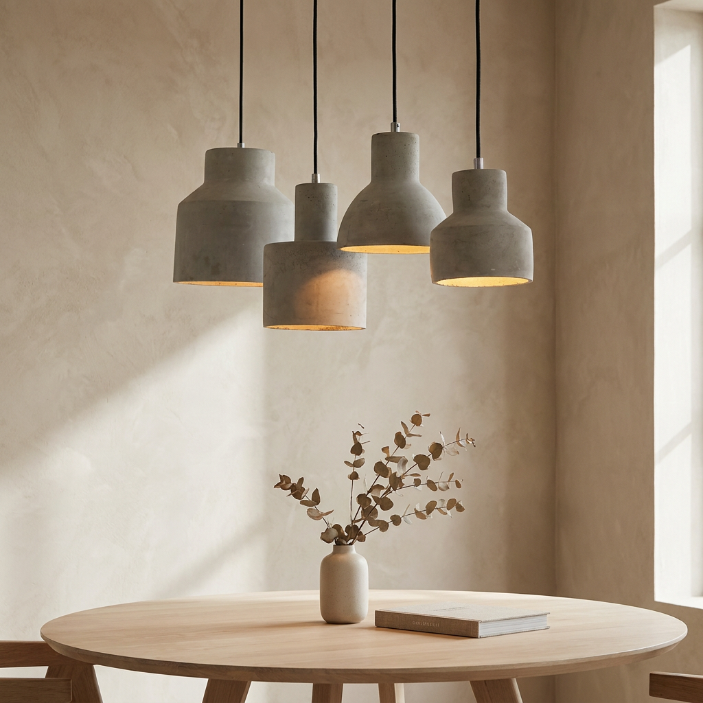 Sculpted Concrete Pendant Light
