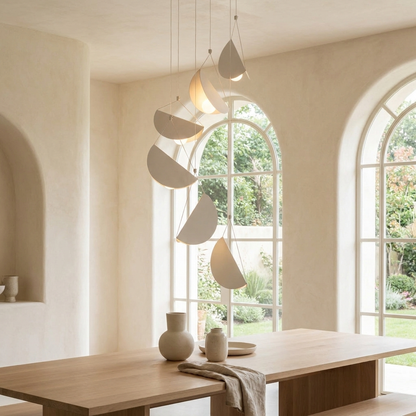 White Linear Minimalist Pendant Light & Chandelier